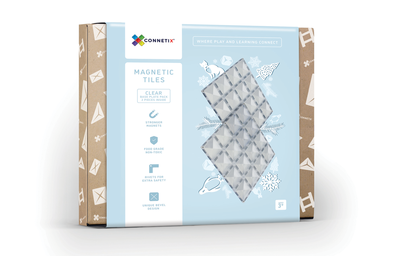 Connetix Tiles - 2 Piece Clear Base Plate Pack