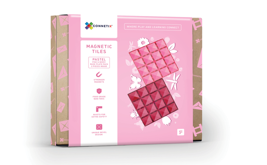 Connetix Tiles - 2 Piece Base Plate Pink & Berry Pack