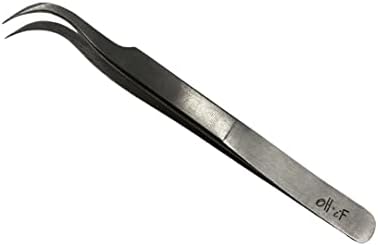 Oh&If Stainless Steel Profession Precision Fine Tip Curved Sharp Point-Lash Tweezers- Extractor- Nail Art