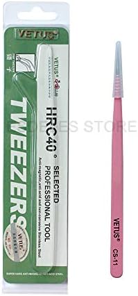 Pink Color Precision Eyebrow Eyelash Plant Tweezers Hair Remover Nail Beauty Makeup Tool Stainless Steel Pointed Tip CS-11