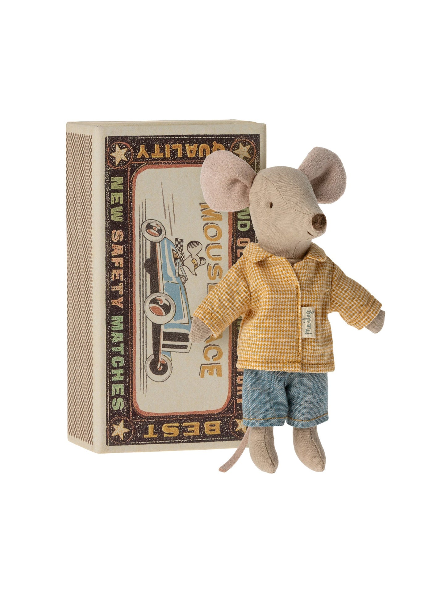 Maileg Big Brother Mouse in Matchbox Yellow Jacket