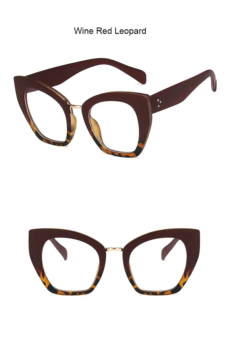 Retro Cat Eye Reading Glasses Women Anti Blue Light Oversize Optics Prescription Eyewear Finished Farsightedness Eyeglasses plus ShopOnlyDeal