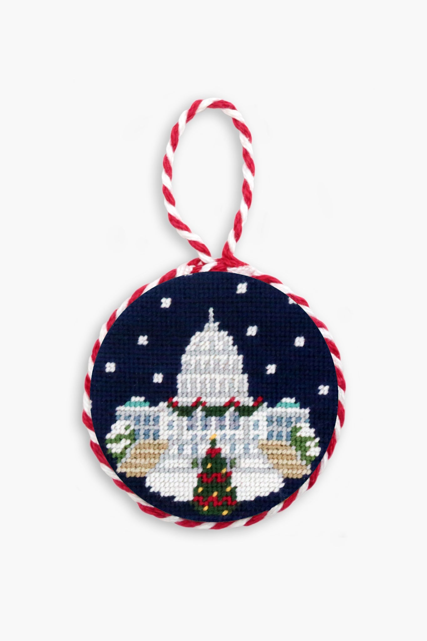 Snowy Capitol Needlepoint Ornament