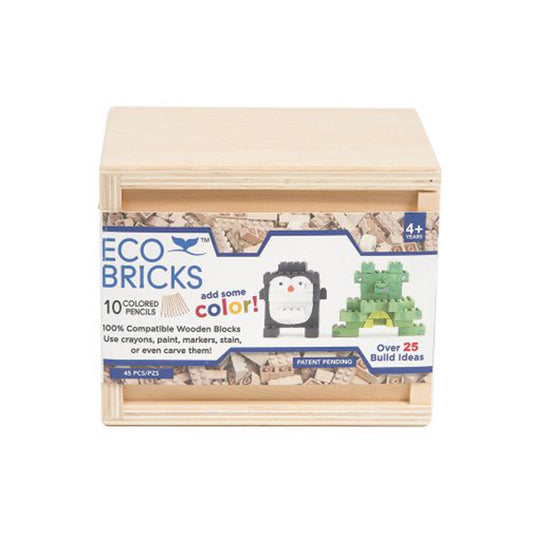 Eco Bricks Wooden Blocks 45 Piece Set
