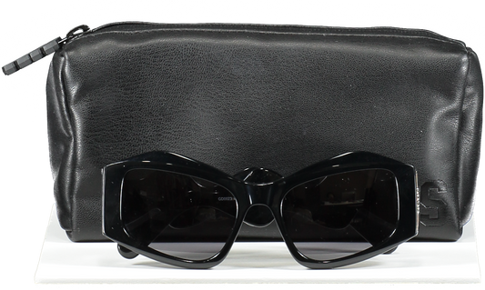 GCDS Black Gd023 Geometric Scalloped arm Sunglasses In Case