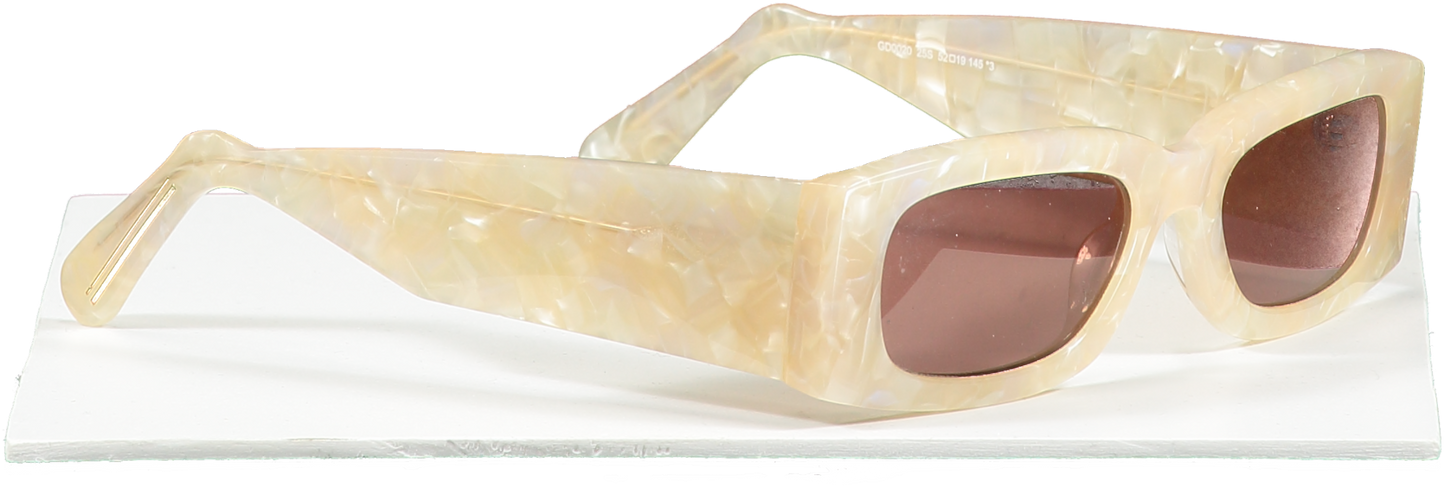 GCDS Cream Gd0020 25s Ivory Bordeaux Sunglasses