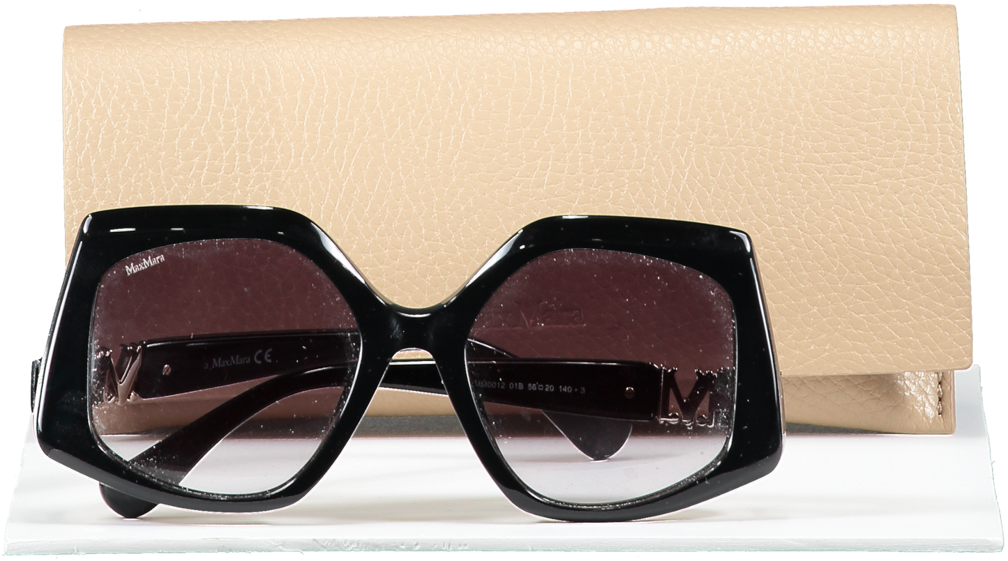 Max Mara Black Emme1 Sunglasses in case