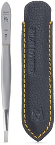 GERMANIKURE Straight Tweezers in Leather Case - Made in Solingen Germany