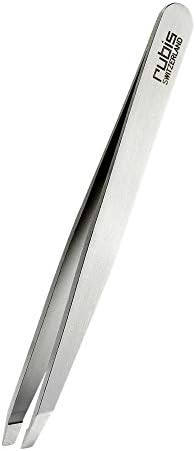 Rubis Switzerland Slanted Tip Tweezer-Silver