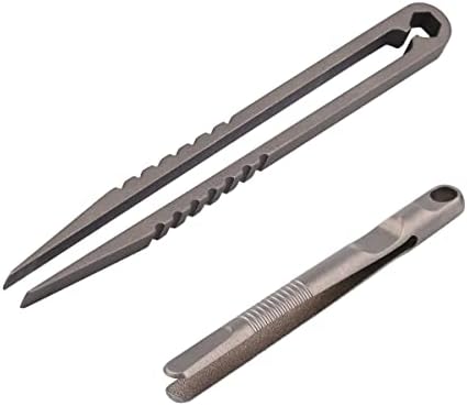 NHDT 2 PCS Mini Titanium Tweezers Tool .Ultralight and Portable EDC Tweezers,Easy to Hold,And Use for Precision Splinter Removal or Holding Small Parts.
