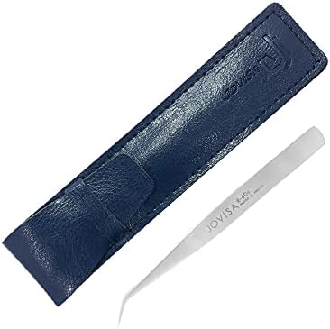 JOVISA R-6Ds Tweezer Made In Japan Eyelash Extension Tweezers for Mega Volume And 3D 6D Mink Eyelash, SUS 304 Stainless Steel Straight Angled Tip False Eyelash Extension Supplies