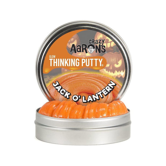 Crazy Aaron's Glow Thinking Jack O'Lantern 4 Inch Putty Tin