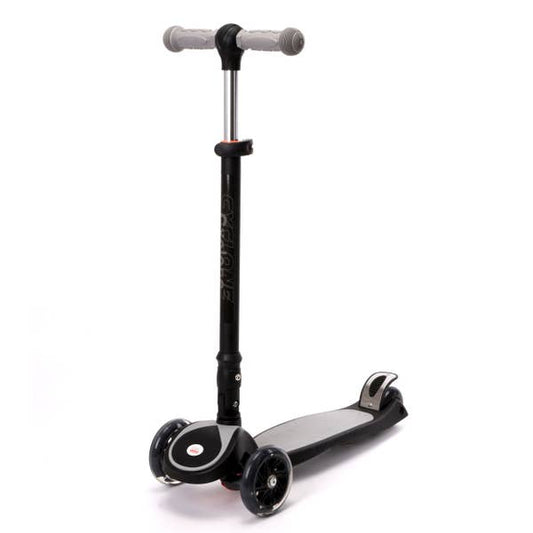 ChromeWheels Scooters for Kids, Deluxe Kick Scooter Foldable 4 Adjustable Height 150lb Weight Limit 3 Wheel, Lean to Steer Age 3-12 Year Old, Gray