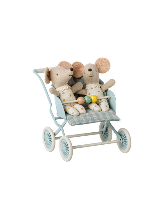 Maileg Baby Mice Stroller Mint