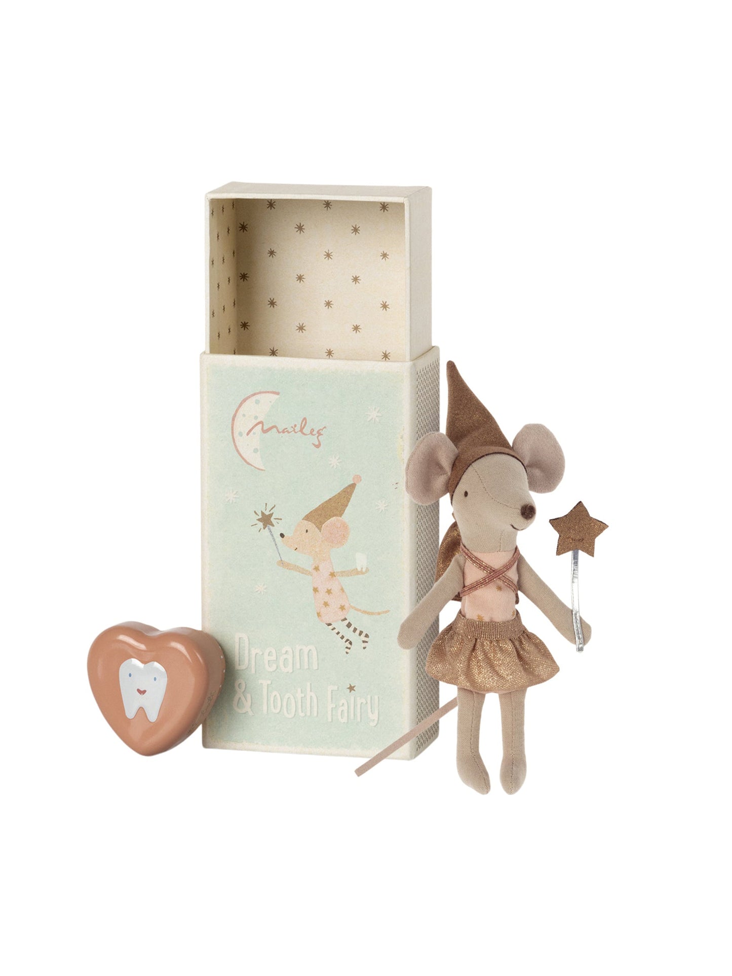 Maileg Tooth Fairy Mouse in Matchbox Rose