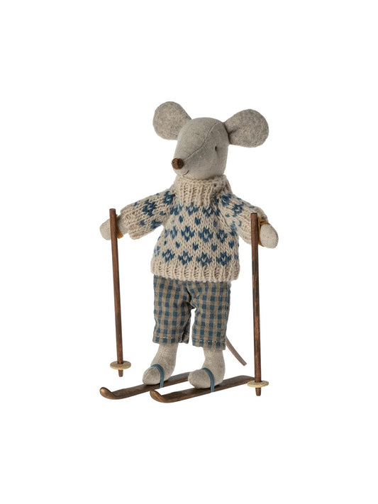 Maileg Winter Mouse Dad With Skis