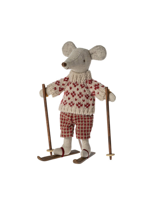 Maileg Winter Mouse Mum With Skis