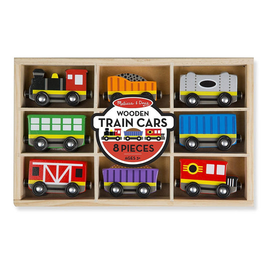Melissa And Doug Wooden 8 Piece Train Cars Set