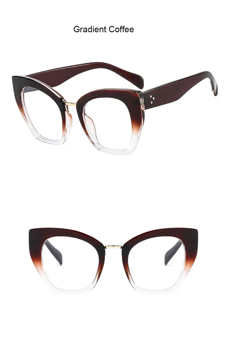 Retro Cat Eye Reading Glasses Women Anti Blue Light Oversize Optics Prescription Eyewear Finished Farsightedness Eyeglasses plus ShopOnlyDeal