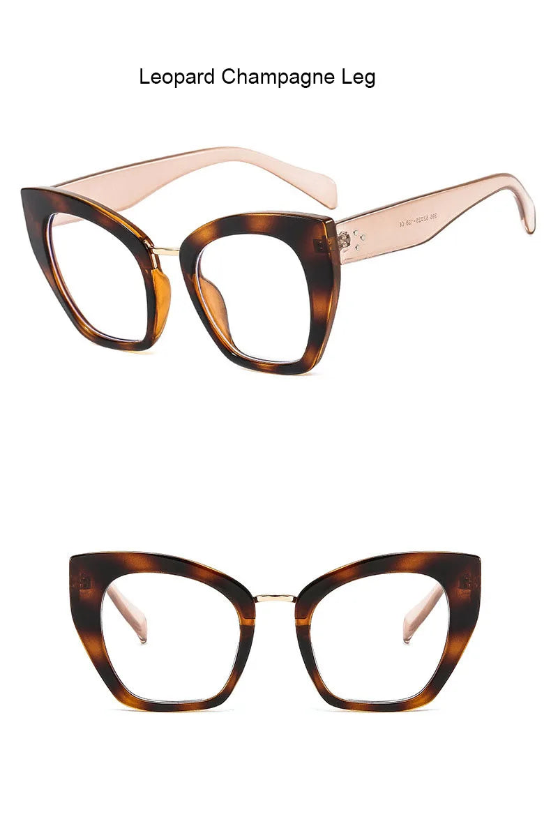 Retro Cat Eye Reading Glasses Women Anti Blue Light Oversize Optics Prescription Eyewear Finished Farsightedness Eyeglasses plus ShopOnlyDeal