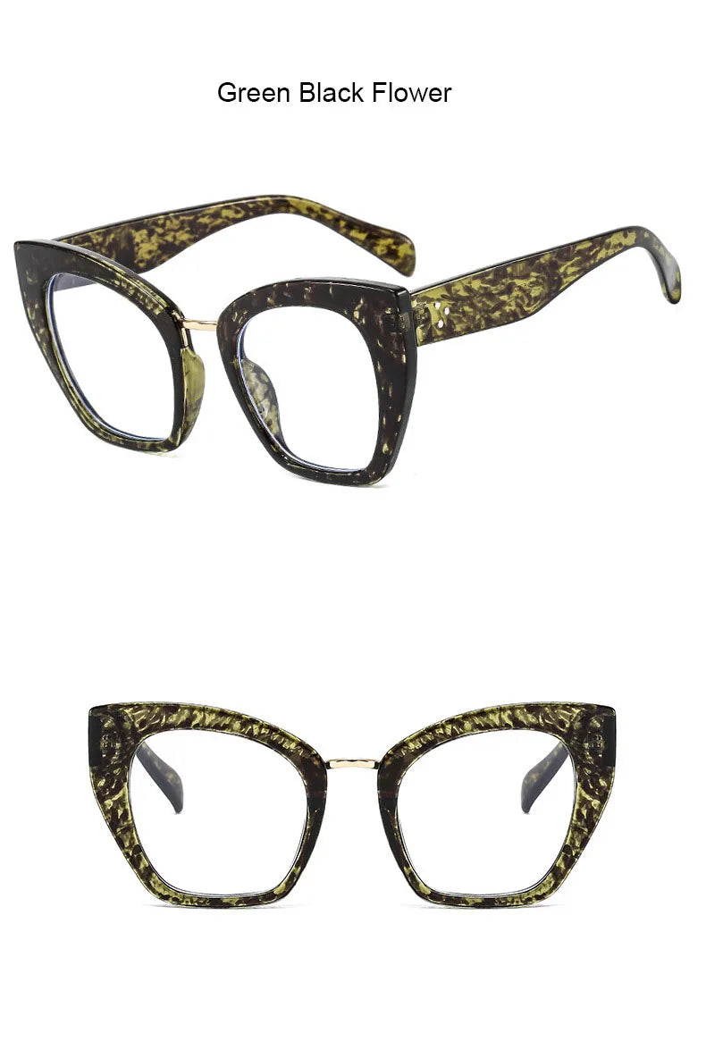 Retro Cat Eye Reading Glasses Women Anti Blue Light Oversize Optics Prescription Eyewear Finished Farsightedness Eyeglasses plus ShopOnlyDeal