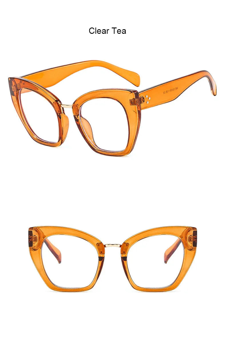 Retro Cat Eye Reading Glasses Women Anti Blue Light Oversize Optics Prescription Eyewear Finished Farsightedness Eyeglasses plus ShopOnlyDeal