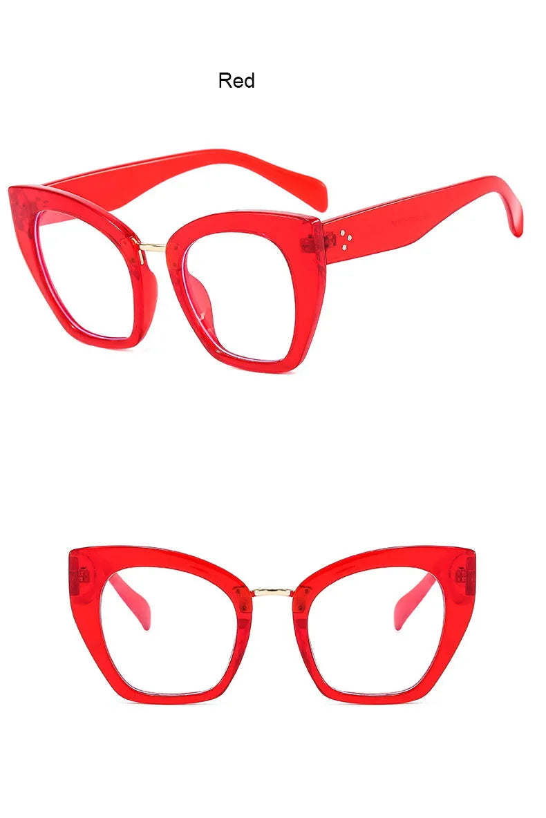 Retro Cat Eye Reading Glasses Women Anti Blue Light Oversize Optics Prescription Eyewear Finished Farsightedness Eyeglasses plus ShopOnlyDeal