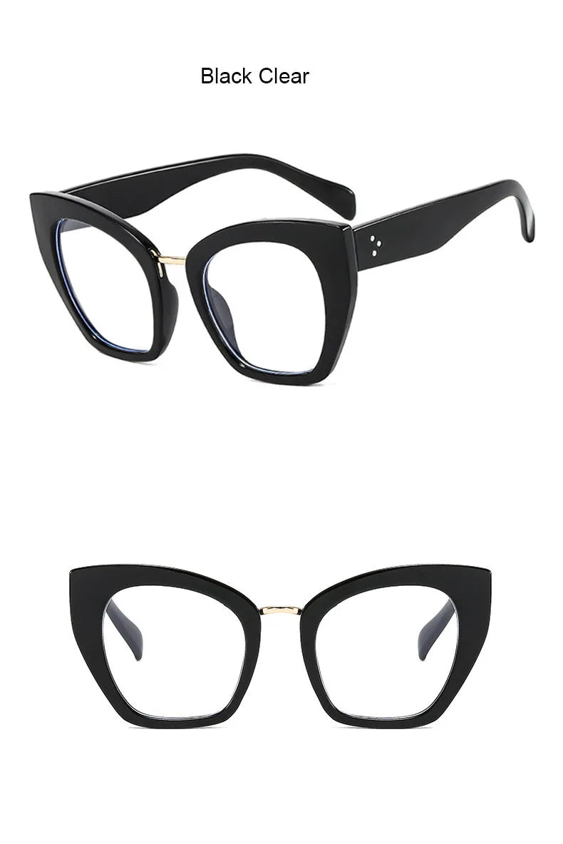 Retro Cat Eye Reading Glasses Women Anti Blue Light Oversize Optics Prescription Eyewear Finished Farsightedness Eyeglasses plus ShopOnlyDeal
