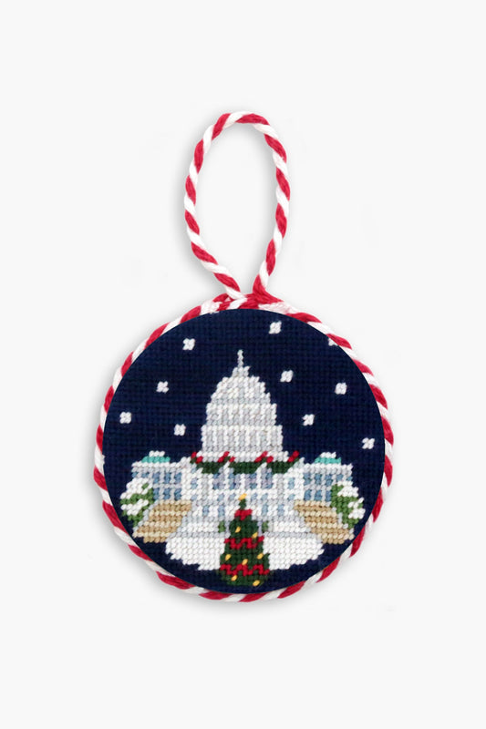 Snowy Capitol Needlepoint Ornament