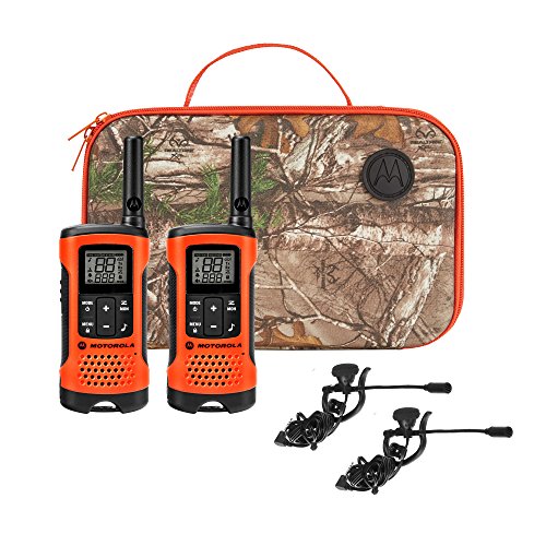 Motorola Talkabout T265 25-Mile 22-Channel Rechargeable 2-Way Radio Walkie Talkie Bundle, Orange - Includes: carry case, 2 battery packs, 2 earbuds, 2 belt clips, charging adapter & user guide WALKTALK